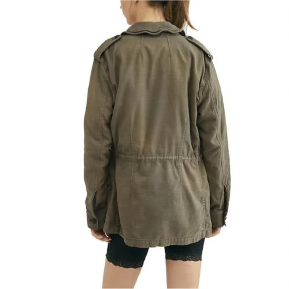 NWT Free People Not Your Brother’s Surplus Army Utility Jacket in Olive Green XS - Picture 2 of 7